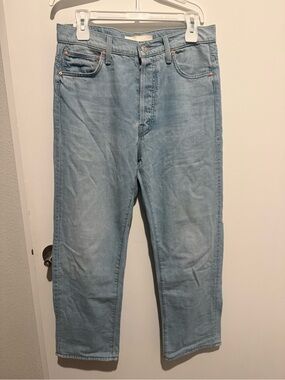 MOTHER Light Blue High-Rise Straight Jeans